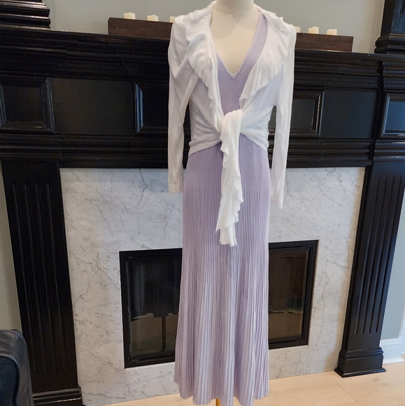 NWT Michael Michael Kors Lavender Mist Size Large Ribbed Dress - Picture 7 of 16